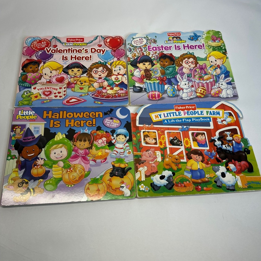 Fisher-Price Little People Lift-the-Flap Board Books Set of 4‎ Halloween Easter